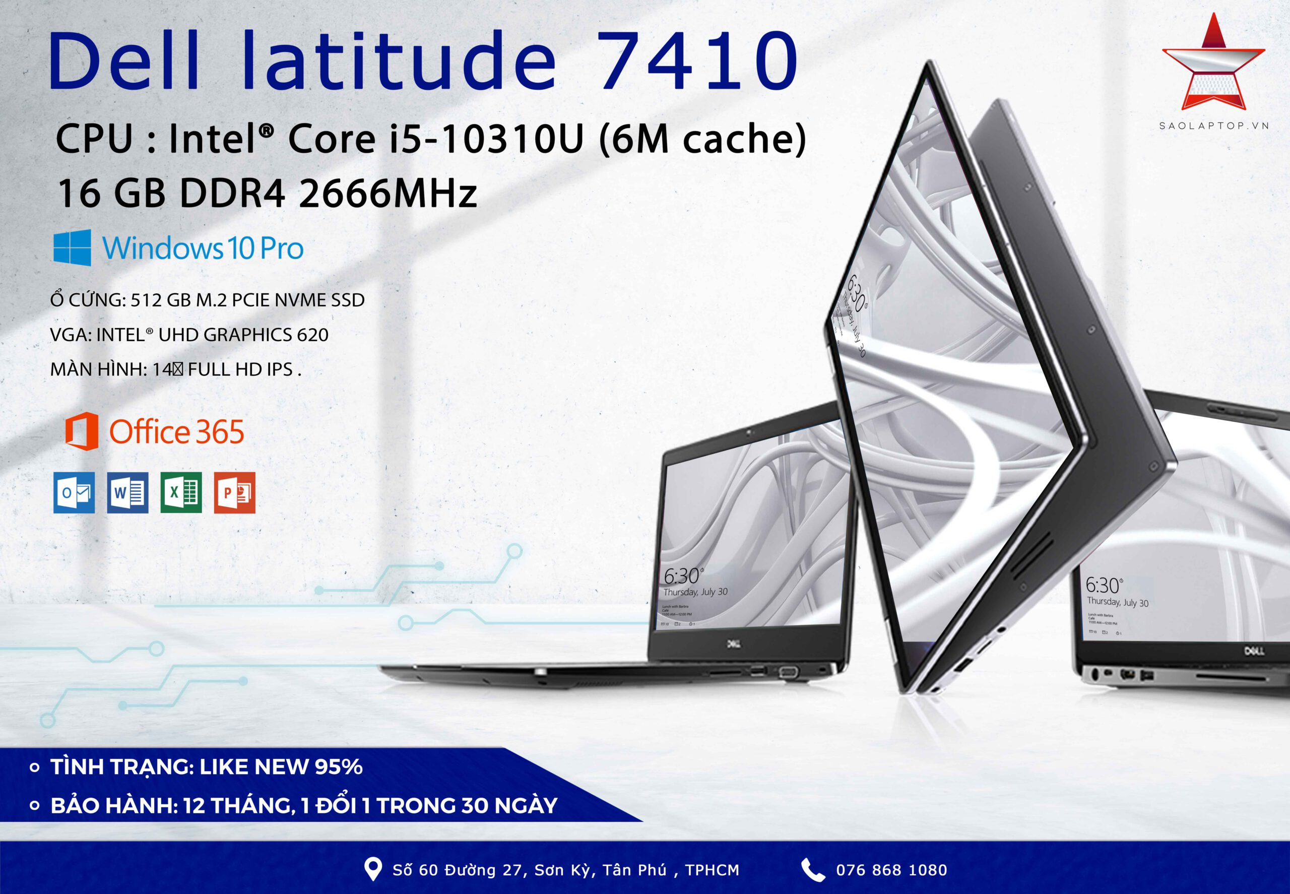DELL Latitude 7410 bản FHD  saolaptop.vn